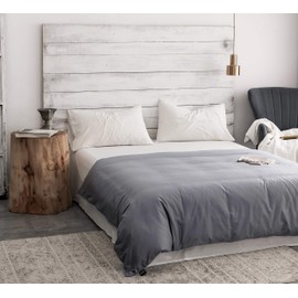 ZonLi 48''x72'' Light Grey Cotton Duvet Cover,Twin Size Removable Duvet Cover for Weighted Blanket