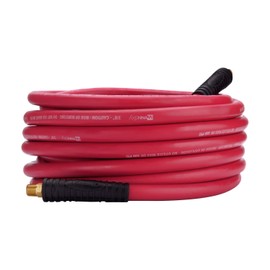 WYNNsky Air Compressor Accessories Hose, Durable Rubber Material, Oil Resistance, Ozone Resistance, Anti-UV, 3/8 Inch × 50 Feet, Bend Restrictors, 1/4 Inch Male NPT Threads Size Air Tools Fittings