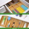 Bamboo Drawer Organizer, Expandable Silverware Drawer Organizer and Cutlery Tray,
