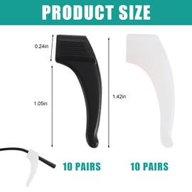 ROBOHOOK Eye Glasses Ear Grippers, 20 Pairs Anchor Glasses Grip Eyeglass Hooks Ear Grips Glasses Stoppers Ear Grips Anti Slip Design Lightweight And Comfortable (Transparent White)