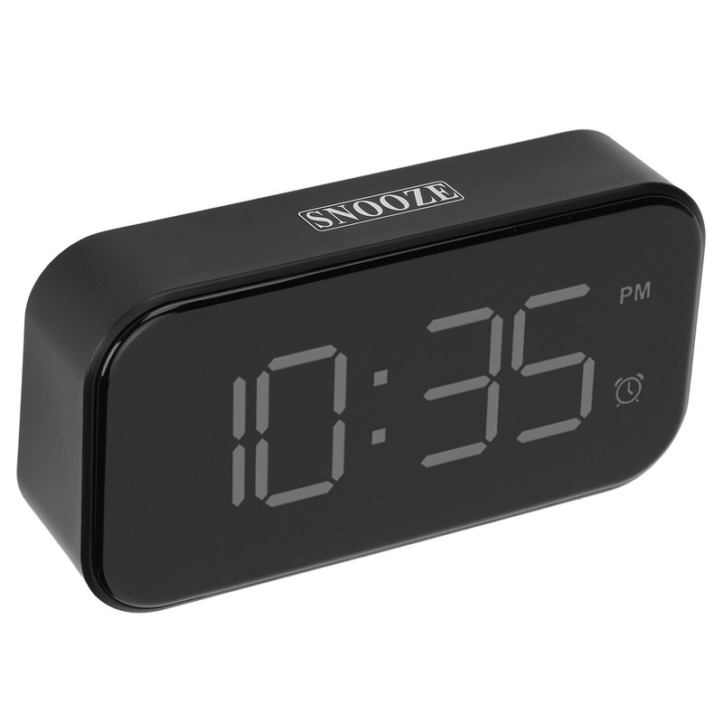 USB LED Digital Touch Alarm Clock 12/24H Portable Bedside Clock