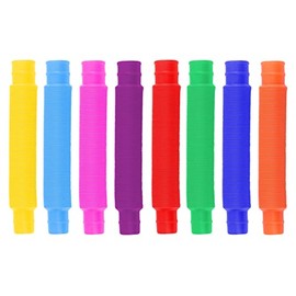 Tweezer - Pop Tube 8 Piezas Large Juguete Sensorial Juguete Antiestres Multicolor Push Tubos Sensoriales (Set Pop Tube)