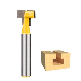 HUHAO T Track Router Bit, Tungsten Carbide Tipped Router Bit,1/4" Shank, 1/2" Dia.,Slatwall,T Slot for Picture Frames Wood Hex Bolt T-Track Slotting Milling Cutters