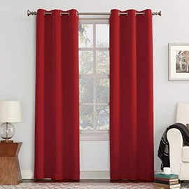 Sun Zero Easton Blackout Energy Efficient Grommet Curtain Panel, 40" x 108", Red