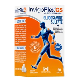 INVIGOFLEX® GS - Glucosamine Sulfate (Shellfish Free, Sodium Free & Vegetarian Safe) Non GMO, Gluten Free - with Boswellia Serrata - Knees, Hands, Back, and Hip Premium Joint Supplement