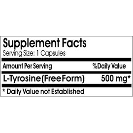 L-Tyrosine 500mg ~ 200 Capsules - No Additives ~ Naturetition Supplements
