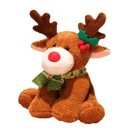 sanvpwsan Christmas Reindeer Plush Toy, 32CM Cuddly Christmas Elk Soft Plush Pillow Xmas Plushies Deer Soft Toy, Christmas Plush Collection Gifts for Girls Boys Kids Xmas Decoration
