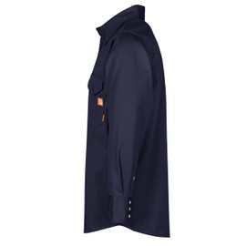 Titicaca FR Shirt for Men Pearl Snaps Flame Resistant 100% C 7.5oz Navy Welding Shirt