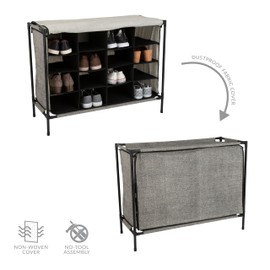 Simplify Shoe Cubby, 16 Compartment, Grey (23200-GREY)