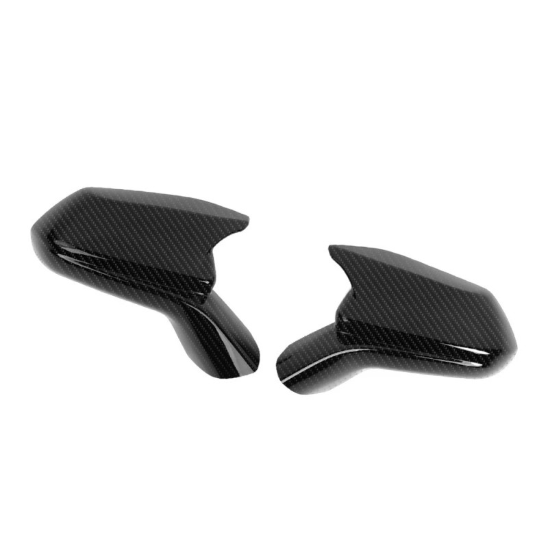 CheroCar Carbon Fiber Side Mirror Cover Horn Cap Decor for
