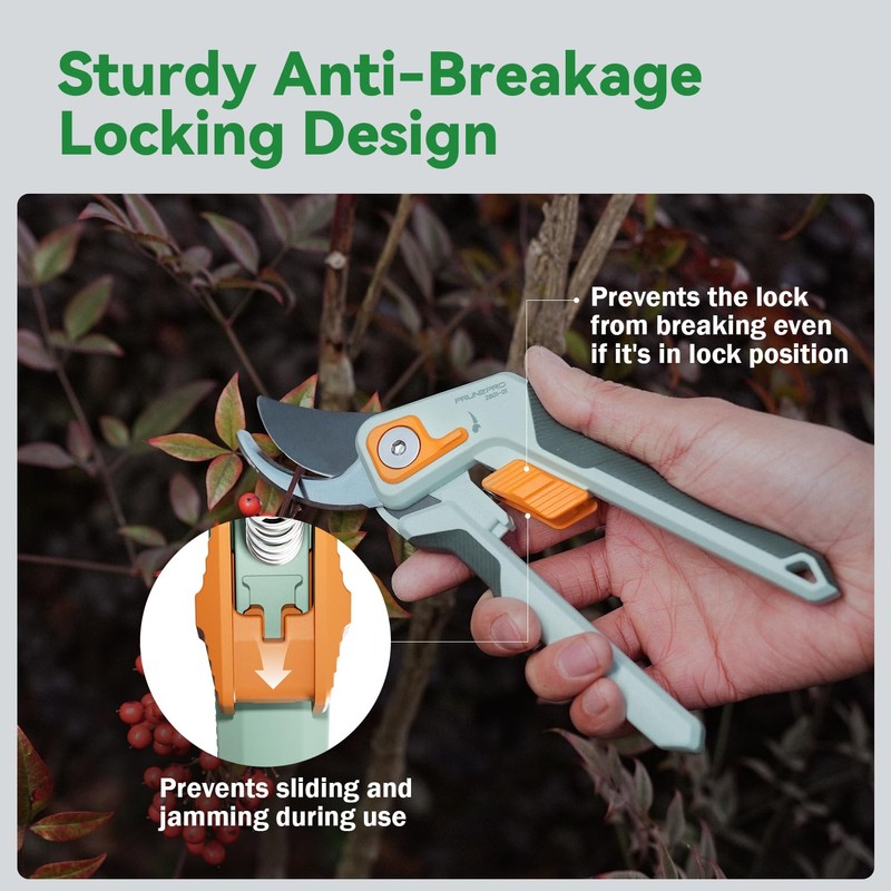 PrunePro Pruning Shears for Gardening Professional Bypass Hand Pruner Up