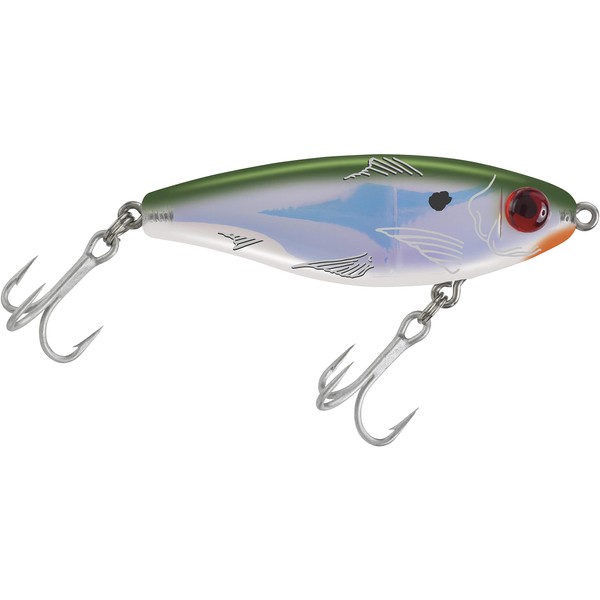 Mirrolure 27MR-49 9/16-Ounce MirrOdine XL Suspending Twitchbait, 3 1/8-Inch Length, Green and Silver Finish
