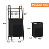 Furnulem 2 Tiers Laundry Hamper with Wooden Shelf and Hooks,
