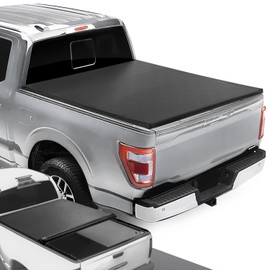 DNA Motoring TTC-RU-010 Pickup Truck Bed Soft Roll-Up Tonneau Cover Complete Set Compatible with 04-14 F150 8Ft Fleetside / Styleside Bed