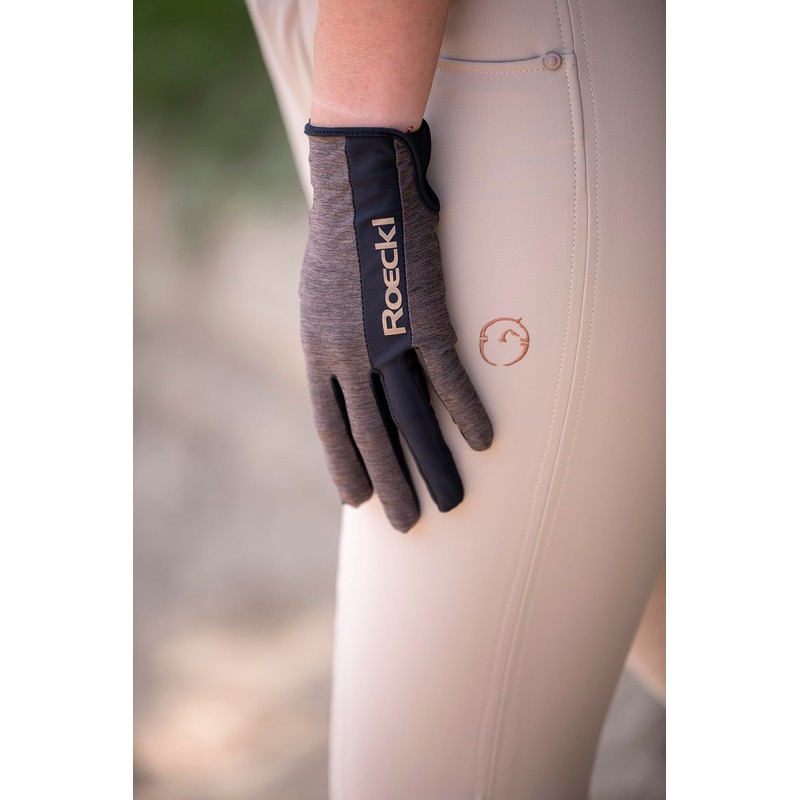 Roeckl Sports Mannheim Riding Gloves, Leisure Summer Gloves, Anthracite Mélange