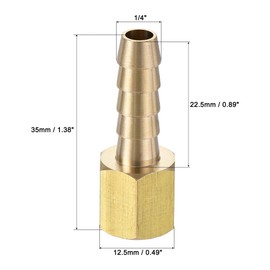 uxcell Brass Barb Hose Fitting Connector Adapter 1/4 Barbed x 1/8NPT Female Pipe 2pcs