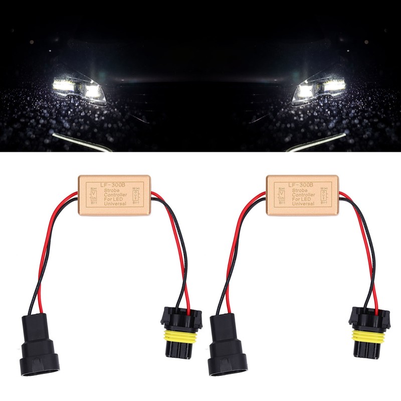 2PCS 50W LED Strobe Controller Continuous Strobe ABS Fog Light