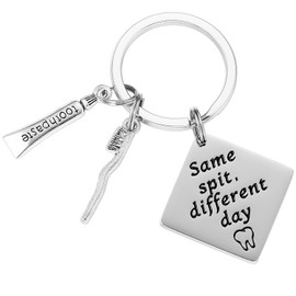 HUTIMY Dentist Gifts Keychain for Men Women Funny Dental Hygienist Gift Ideas with Tooth Charm Dentists Assistant Key Chains Jewelry Dental Keychain