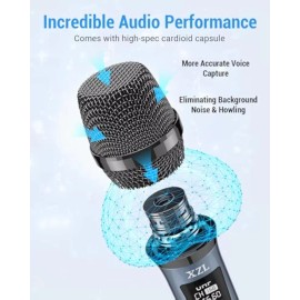 Unbranded Blue Wireless Microphone Rechargeable Two Cordless Microphones - Blue