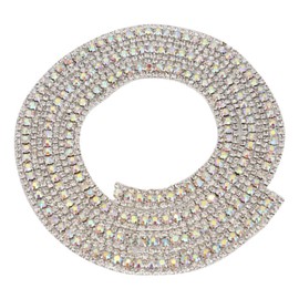 HEEPDD Cadena de Diamantes de imitación de 35.4 Pulgadas, pedrería con Diamantes de imitación Apliques de Vestido Nupcial para el Vestido de Boda Collar Headwear(Plata)