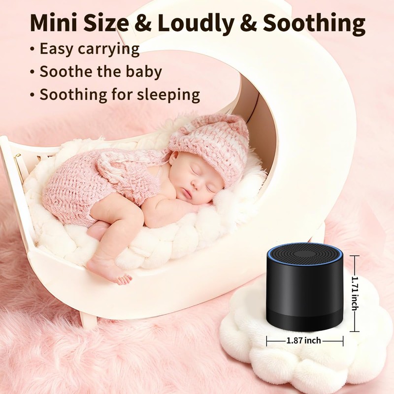 Portable Mini White Noise Machine Sound Machine with 30 Soothing
