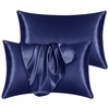 Yorkshire Bedding Satin Pillow Cases 2 Pack – Luxurious Navy