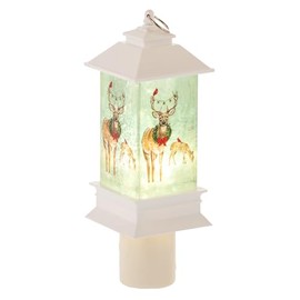 Ganz Midwest LED Shimmer Glitter Brown and Red 2.75 x 6.5 Inch Acrylic Decorative Holiday Décor Christmas Nightlight, Decorated Deer