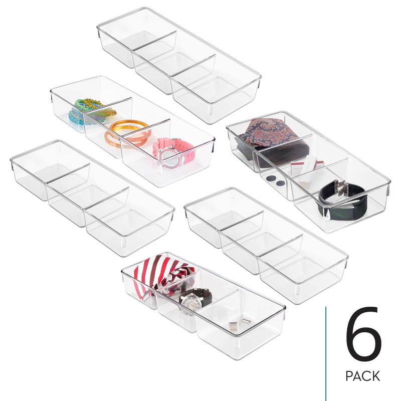 iDesign 3-Section Drawer Organizer for Kitchen, Bathroom, and Desk Drawers