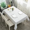 HanYun White Check Table Cloth, Plastic Tablecloth 137x180cm Plastic Table