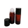 4 Pack 30ml/1 oz Amber Glass Roller Bottles Deodorant Roll