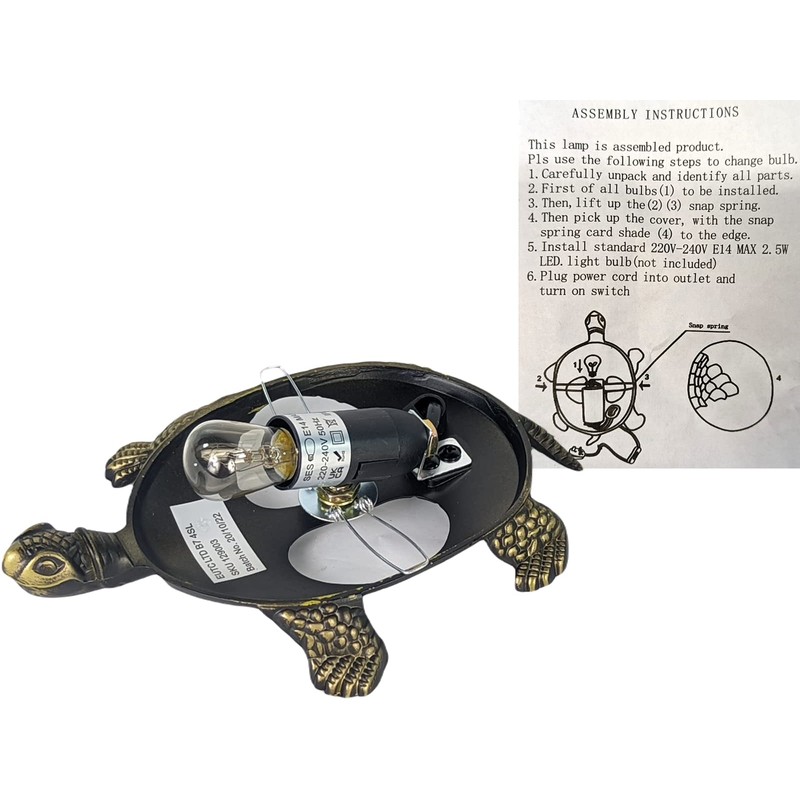 20.3cm Turtle/Tortoise Design Mottled Green Stained Glass Tiffany Look Table