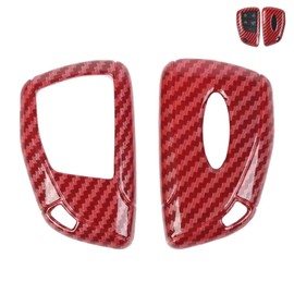 RAZPOY for Silverado Key Fob Cover, Key Case Shell Holder Protector Compatible with 2022-2023 Chevy Silverado & Suburban Red Carbon Fiber Accessories