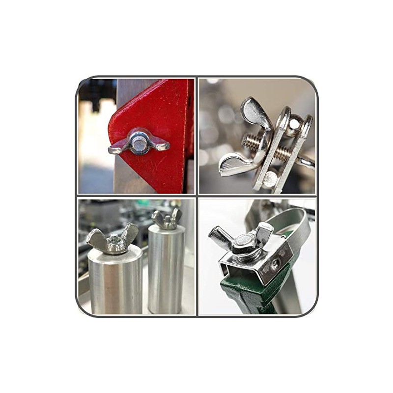 MroMax - 2 tuercas de mariposa M16 de acero inoxidable
