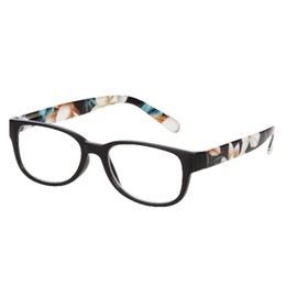 I Heart Eyewear Aloha Floral Temples Reading Glasses, Black, 2.25