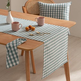 GAMUSI Vichy Check Fabric Napkins – Pack of 6 Units Resistant Cotton for Hospitality 45 x 45 cm, Aqua Colour