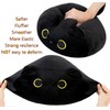 SteasMotai 15.7" 3D Black Cat Plush Toy Pillow, Soft Kawaii