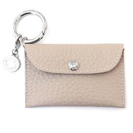 Salon de Alphard Mini Case, Bag Charm, Coin Purse, Pass Case, Italian Leather, Multi Case, Convenient, Stylish, milk tea