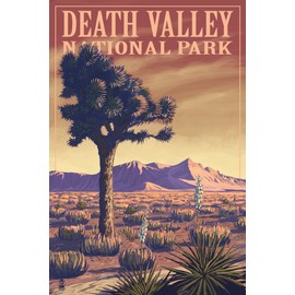 Death Valley National Park, California - Joshua Tree (16x24 Giclee Gallery Print, Wall Decor Travel Poster)