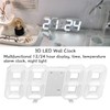 BuyWeek 3D LED Wall Clock, White Frame, Digital Alarm Clock,