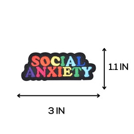 2pcs Iron on Patches for Clothing – Social Anxiety Theme Embroidered Iron on Patches for Clothes, Backpacks, Jeans, Shirt, Jacket, Dress, Hat, Bag, Custom Decoration