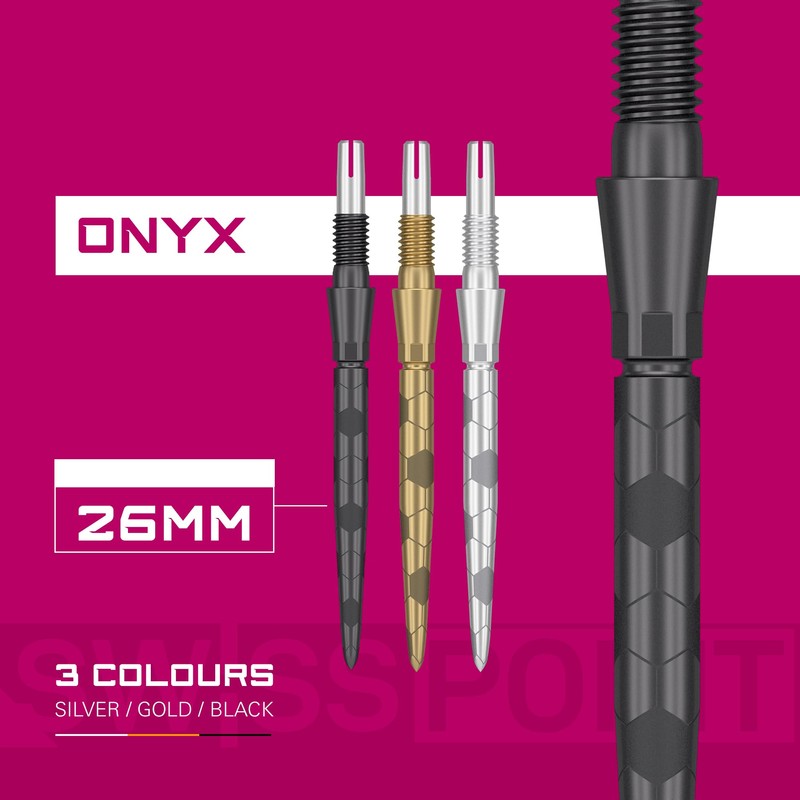 Target Darts Swiss Point Storm Steel Points, Onyx (Pack of