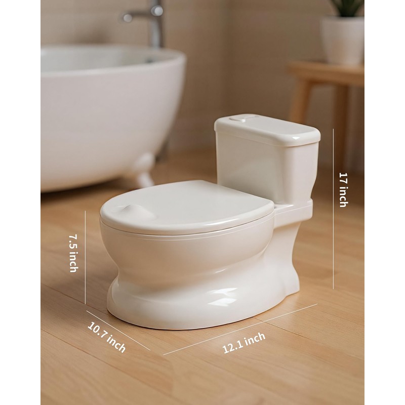 PipNest Toddler Potty Trainer, Realistic Toilet with Flushing Sounds, Wipes