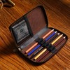 Pen Case, Genuine Leather, Pencil Case, Large Capacity, For Adults,