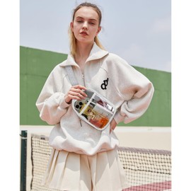 Telena Clear Bag for Stadium Events, Clear Purses for Women Stadium Crossbody Bag Transparent Fanny Pack for Concerts Purple Weave