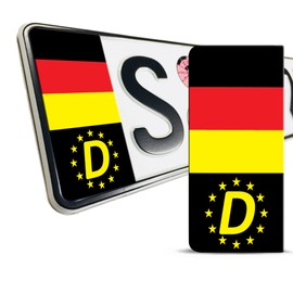 SkinoEu 2 x Vinyl Sticker Number Plate JDM Tuning Car Motorcycle Germany German Flag Germany Stickers EU QV 11 Z*