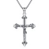 Jesus Cross Crucifix Pendant 925 Sterling Silver Necklace Religious Catholic