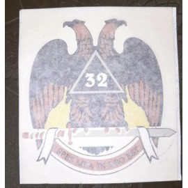 VINTAGE PAIR NOS UNUSED 32ND DEGREE MASON MASONIC EAGLE VINYL DIECUT STICKERS 3"