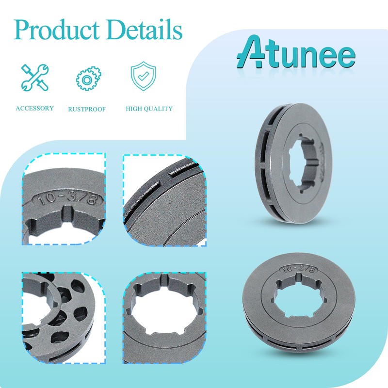 Atunee 3/8" Pitch 10 Teeth Chainsaw Rim Sprocket for Stihl