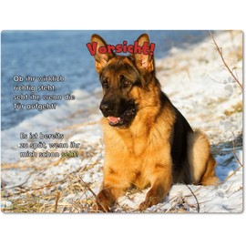 Merchandise for Fans Tin Sign / Warning Sign / Door Sign Aluminium 20 x 30 cm with German Shepherd Design 04