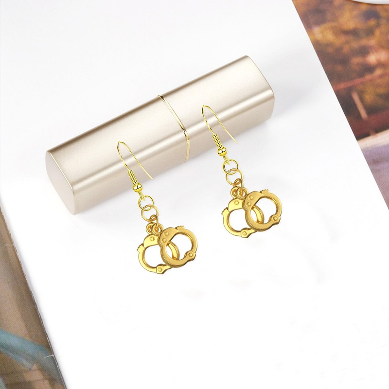 YISXVD Handcuff Earrings for Women Punk Funny Cute Handcuffs Shape